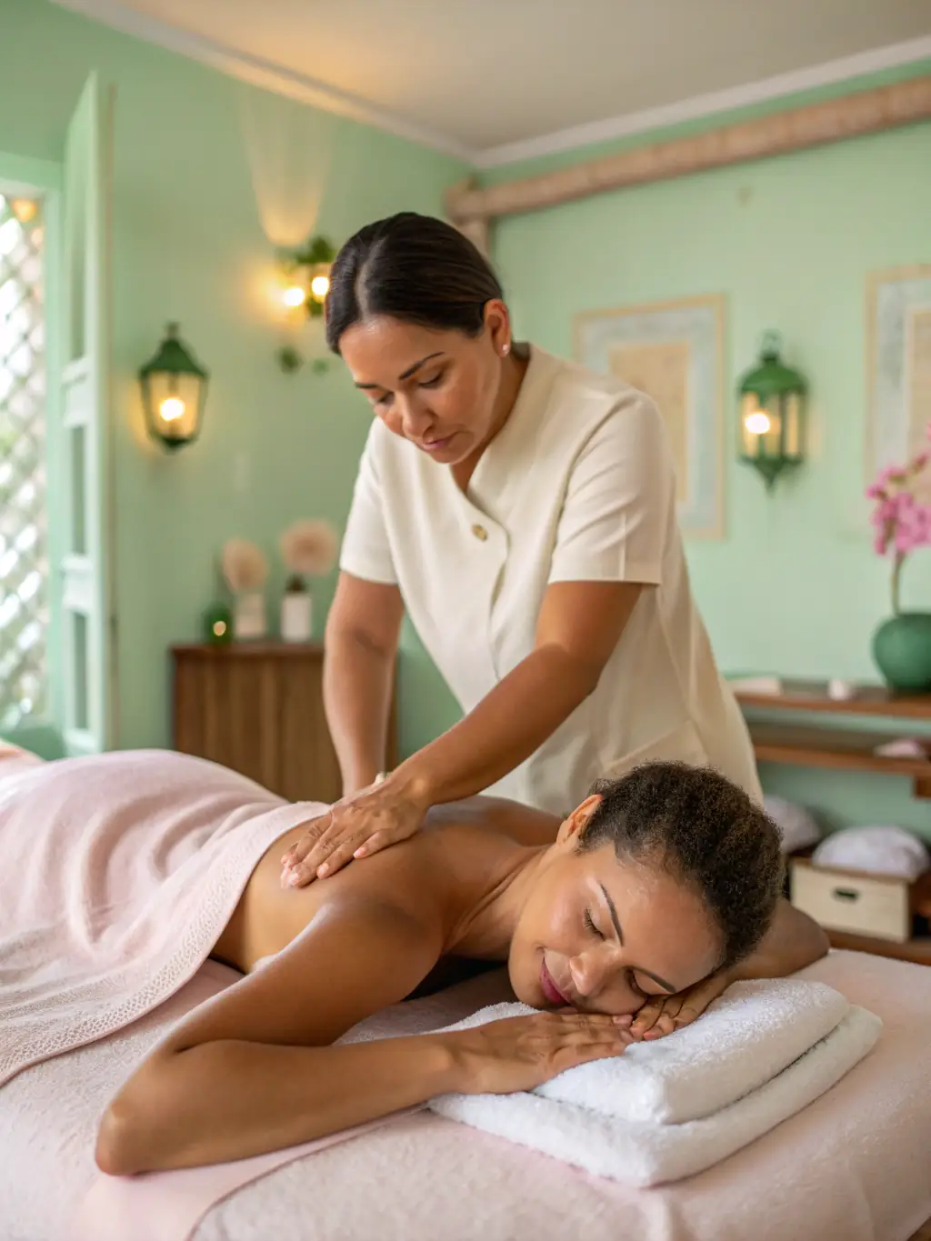 A massage therapist working on a client's neck and shoulders, demonstrating the focused approach to addressing whiplash and related injuries from car accidents at Toronto Healing Therapies.
